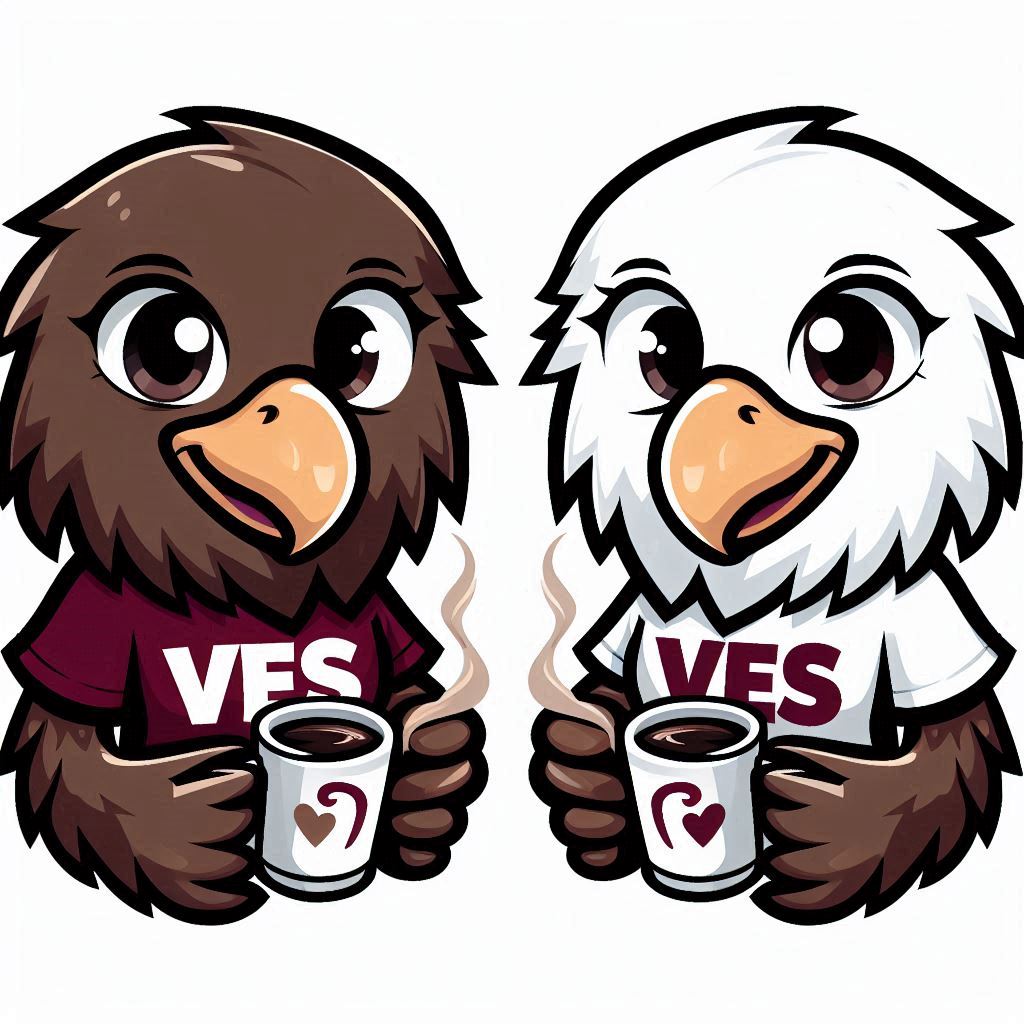 Principal eagles drinking coffee